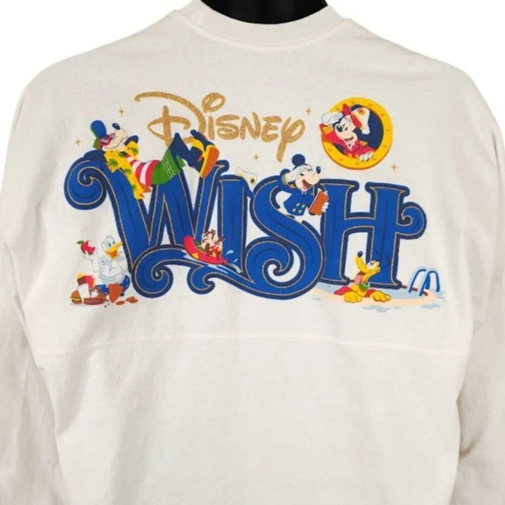 Disney Cruise Line Spirit Jersey T Shirt Mens Size Small White Wish Mickey Mouse